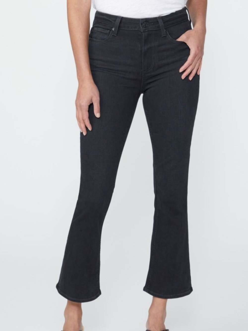 PAIGE Colette Crop Flare Black Sz 26